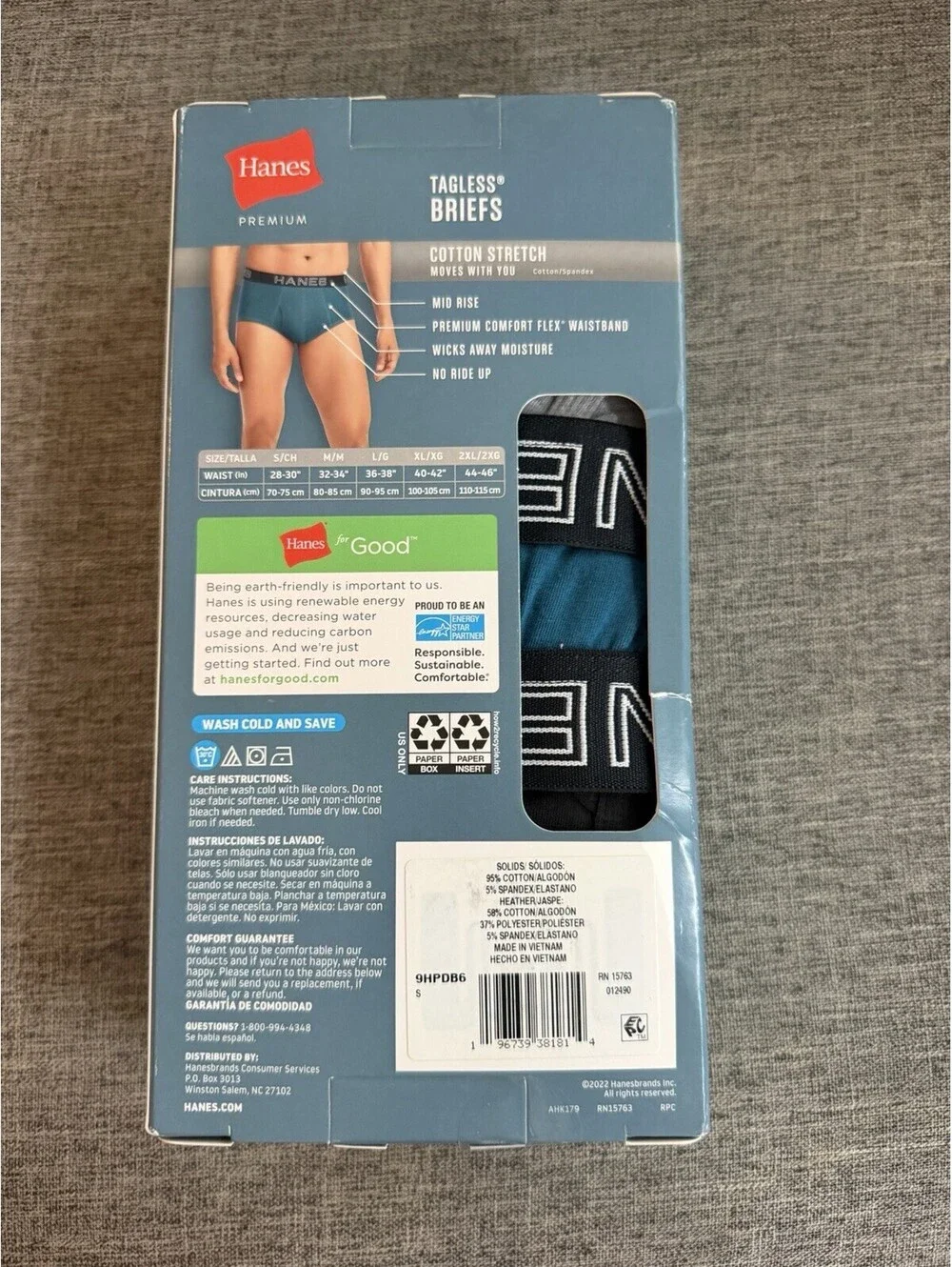 Hanes Underwear Briefs Cotton Mid Rise Briefs Size Small 28-30 6 Pack Stretch